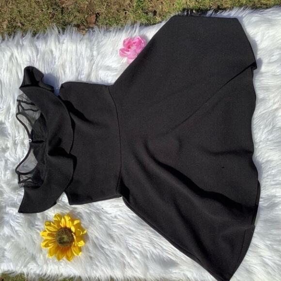 Children’s Place Floral Black Short Dress Size XXL 16 Juniors Formal Dance Frill - Picture 3 of 10